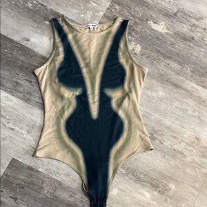 Unique Tan and Black Bodysuit